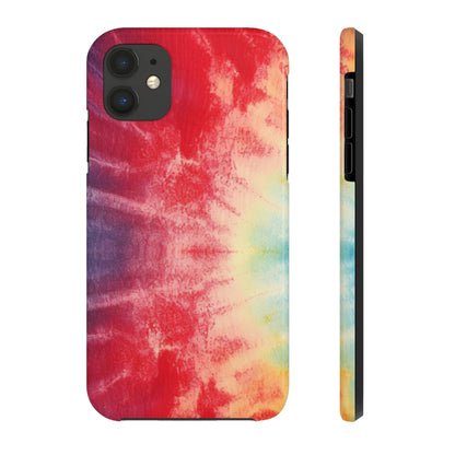 Rainbow Tie-Dye Denim: Vibrant Multi-Color, Fabric Design Spectacle - Tough Phone Cases