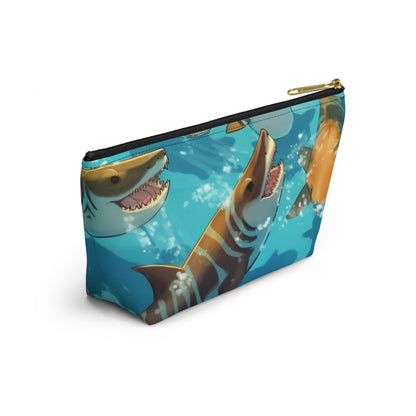 Tiger Shark: Ocean Marine Wildlife - Underwater - Accessory Pouch w T-bottom