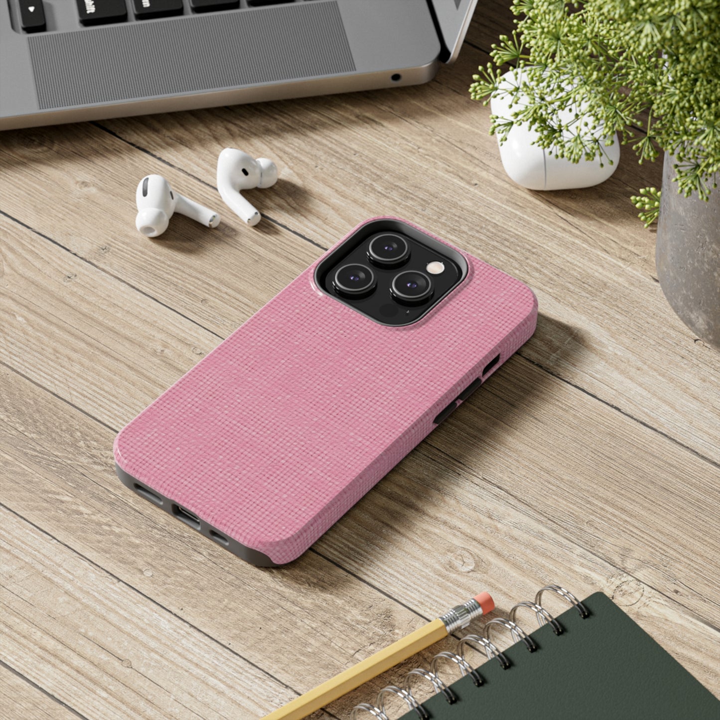 Pastel Rose Pink: Denim-Inspired, Refreshing Fabric Design - Tough Phone Cases