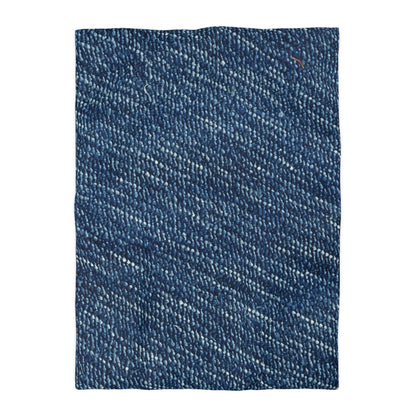 Denim-Inspired Design - Distinct Textured Fabric Pattern - Microfiber Duvet Cover