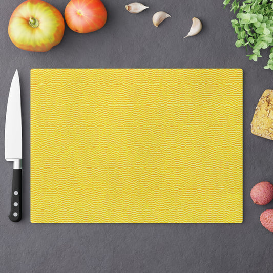Sunshine Yellow Lemon: Denim-Inspired, Cheerful Fabric - Cutting Board