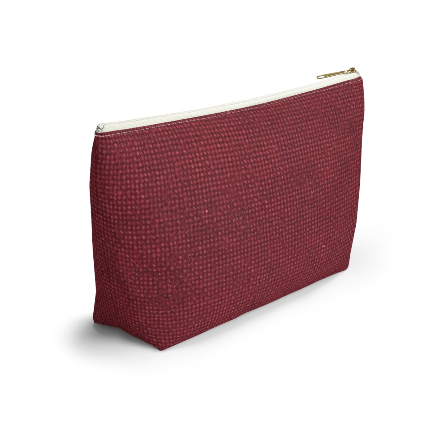 Seamless Texture - Maroon/Burgundy Denim-Inspired Fabric - Accessory Pouch w T-bottom