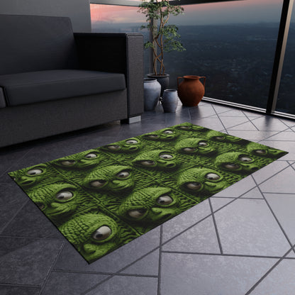 Alien Granny Square Crochet - Galacitc Space Sci fi Fantasy Theme - Outdoor Rug