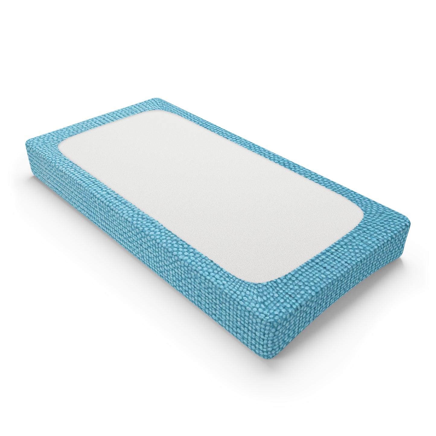 Bright Aqua Teal: Denim-Inspired Refreshing Blue Summer Fabric - Baby Changing Pad Cover