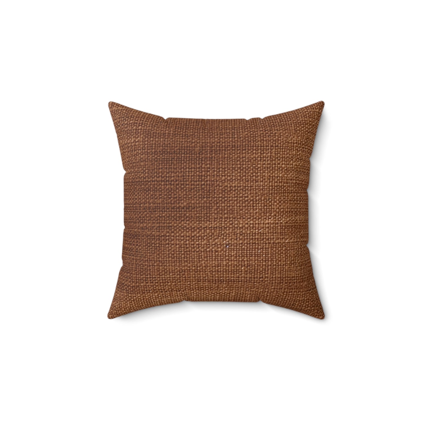 Luxe Dark Brown: Denim-Inspired, Distinctively Textured Fabric - Spun Polyester Square Pillow