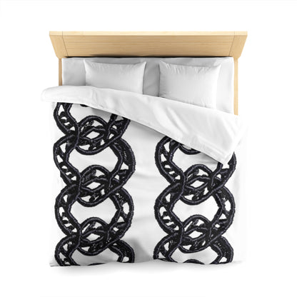 Black Chain Faux Embroidery - Microfiber Duvet Cover