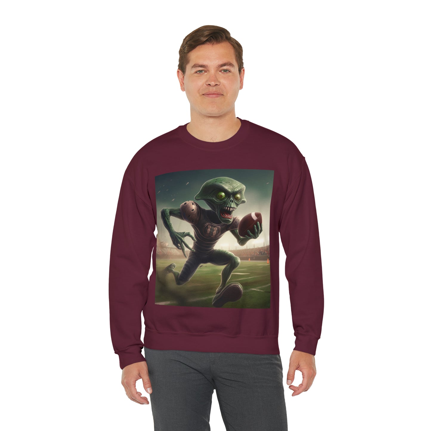 Alien Football Space Sport Game Stadium Athlete Galaxy Player - Unisex Heavy Blend™ Crewneck Sweatshirt