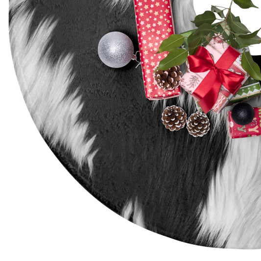 Cowhide on Hair Leather - Black and White - Designer Style - Christmas Tree Skirts