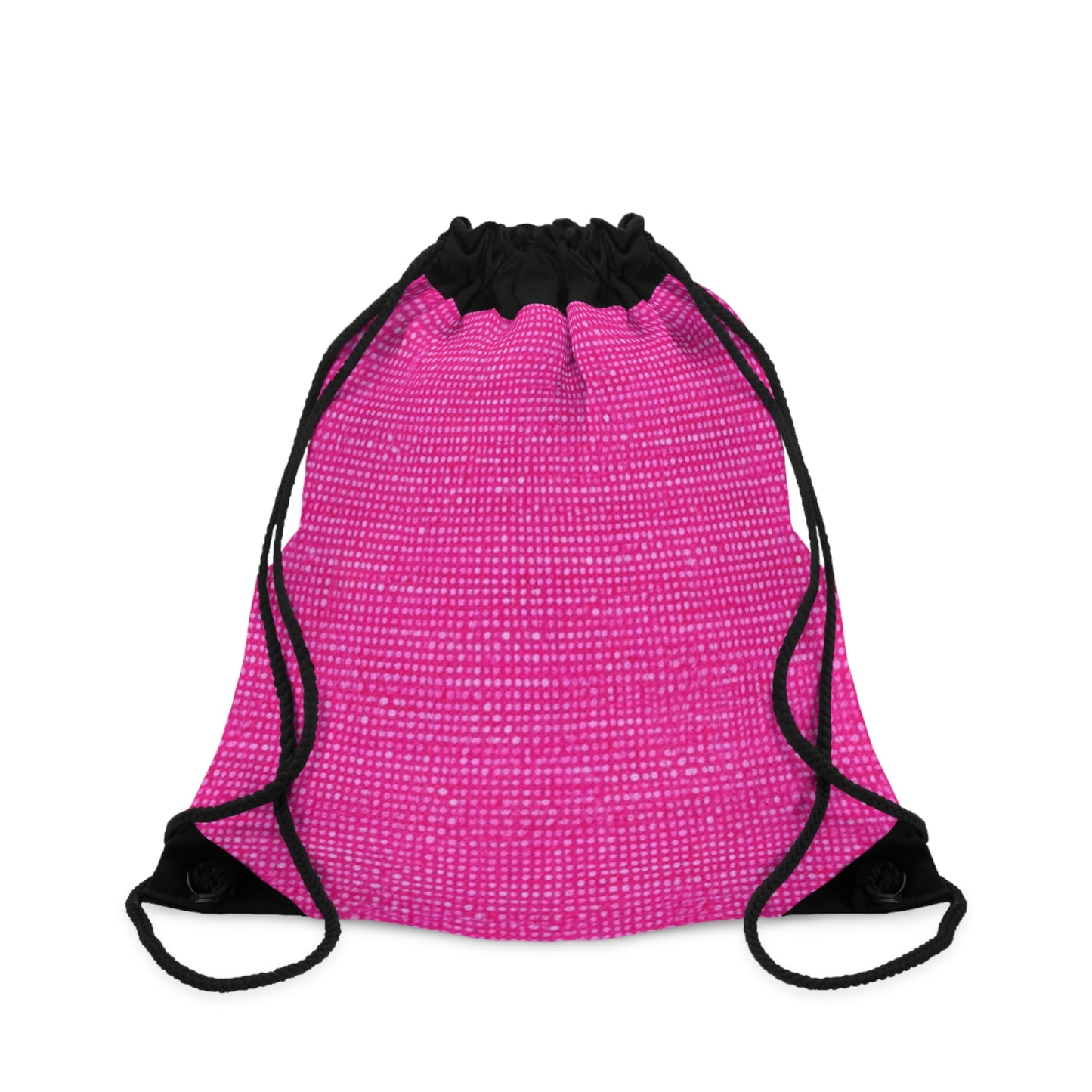 Hot Neon Pink Doll Like: Denim-Inspired, Bold & Bright Fabric - Drawstring Bag