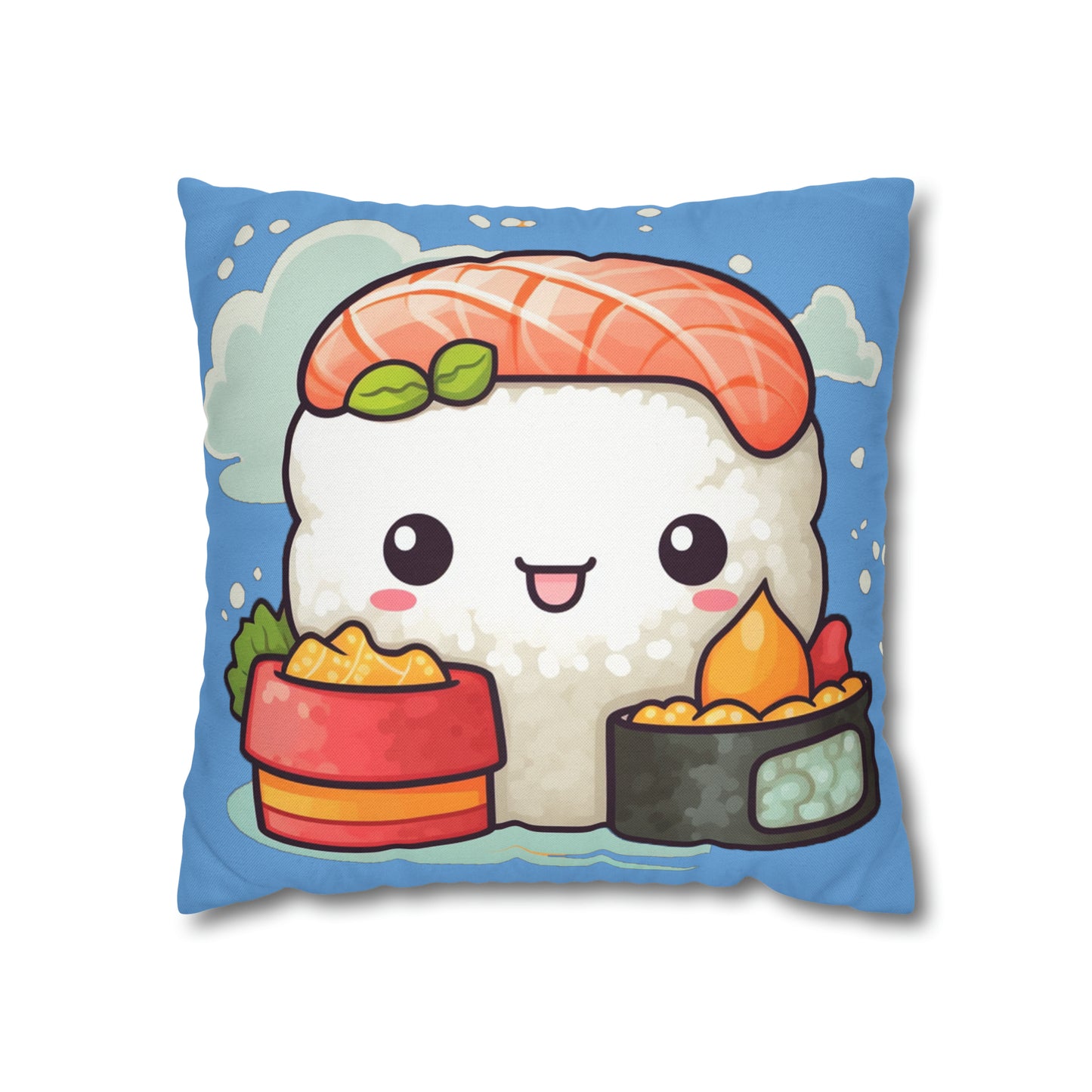 Anime Sushi - Japanese Cute kawaii - Otaku Gift - Spun Polyester Square Pillow Case