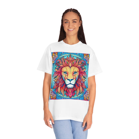 Leo astrológico - Constelación del zodíaco cósmico, arte del símbolo del león - Camiseta unisex teñida de ropa