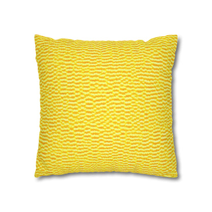 Sunshine Yellow Lemon: tela alegre e inspirada en la mezclilla - Funda de almohada cuadrada de poliéster hilado 