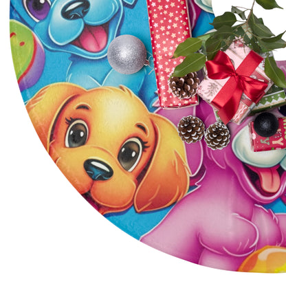 Happy Puppy & Dog Design - Vivid and Eye-Catching - Christmas Tree Skirts