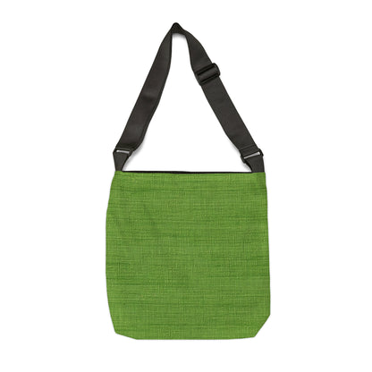 Olive Green Denim-Style: Seamless, Textured Fabric - Adjustable Tote Bag (AOP)