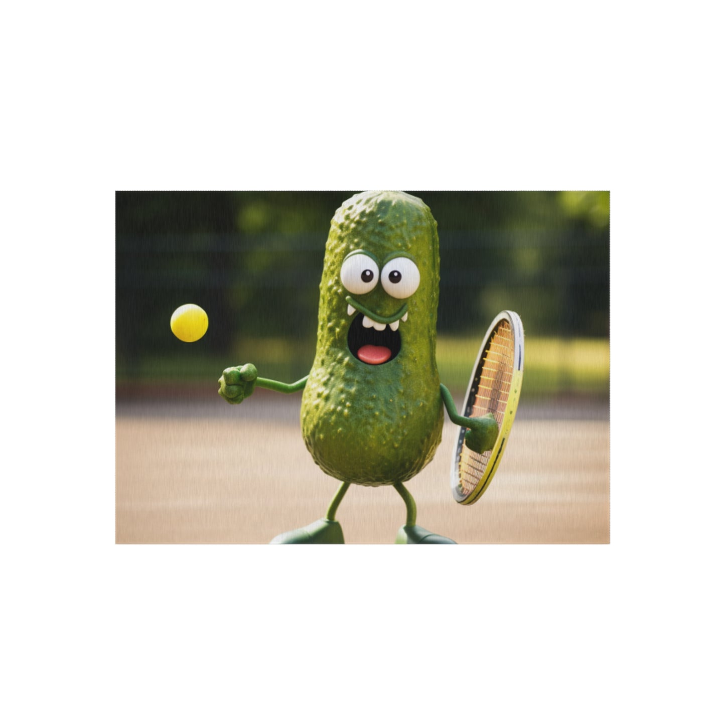 Pickle Playing Pickleball: Serve, Paddle, Game - Court Sport - Outdoor Rug