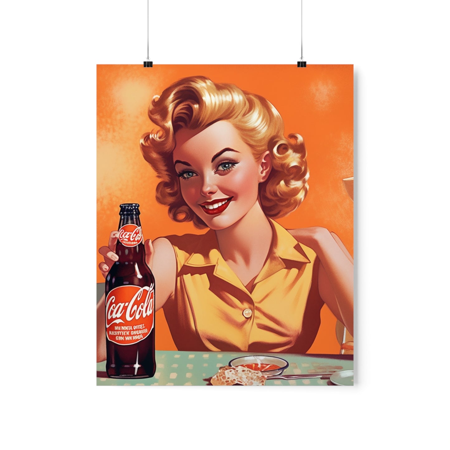 Retro Pop Art Cola Drink Style Vintage Soda Advertisement - Premium Matte Vertical Posters