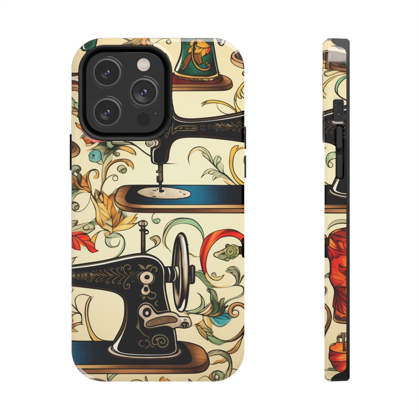 Classic Sewing Machines and Vibrant Thread Spools Pattern, Tailoring and Quilting - Tough Phone Cases