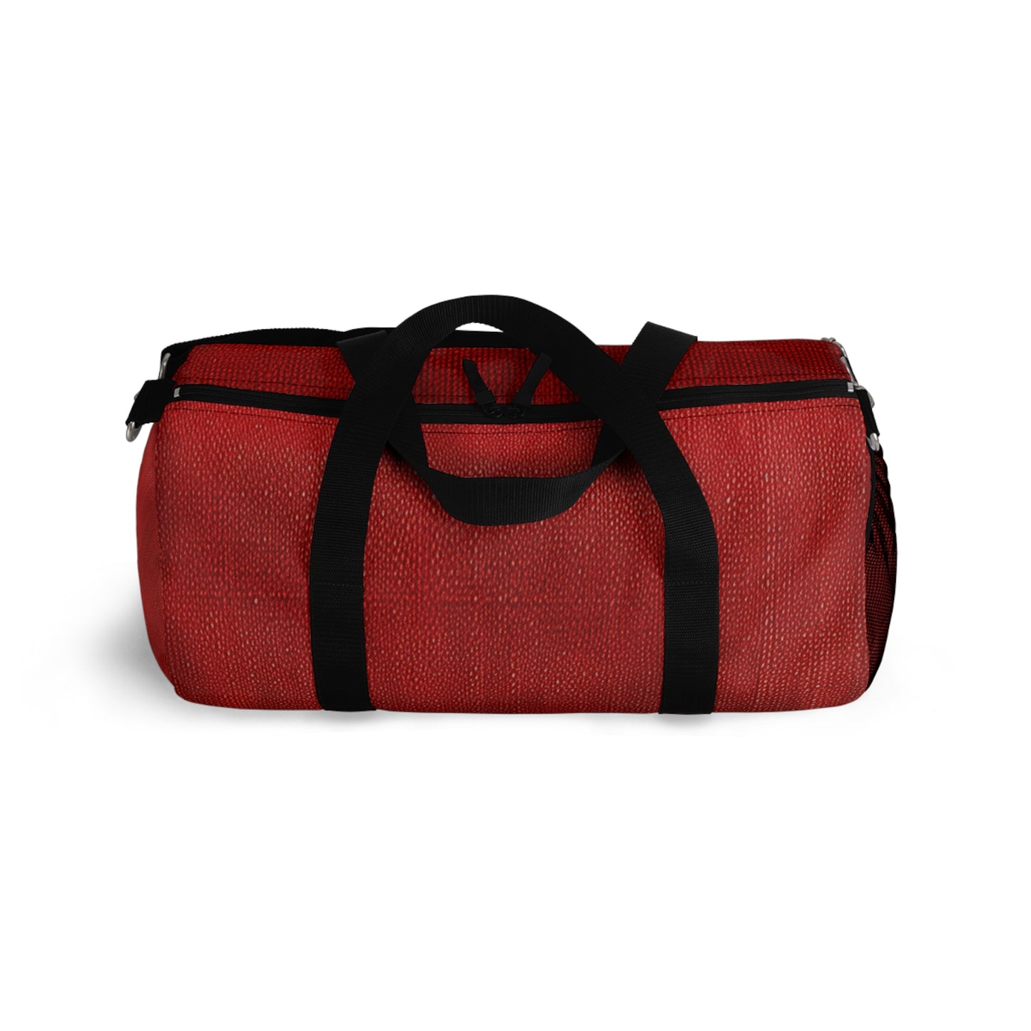 Juicy Red Berry Blast: Denim Fabric Inspired Design - Duffel Bag