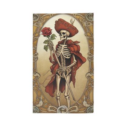 Death Card Tarot - Skeleton, Rose, and Transformation Journey - Dobby Rug