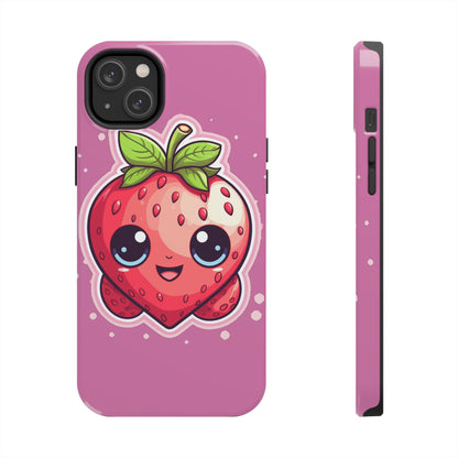 Kawaii Strawberry Adventure - Anime Classic Traditional Japanese Fruit - Otaku Artwork - Tough Phone Cases