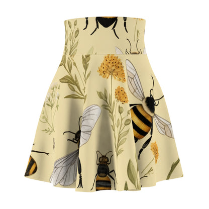 Whimsical Bees & Honeycombs Nature-Friendly Pattern Design Women's Skater Skirt (AOP)