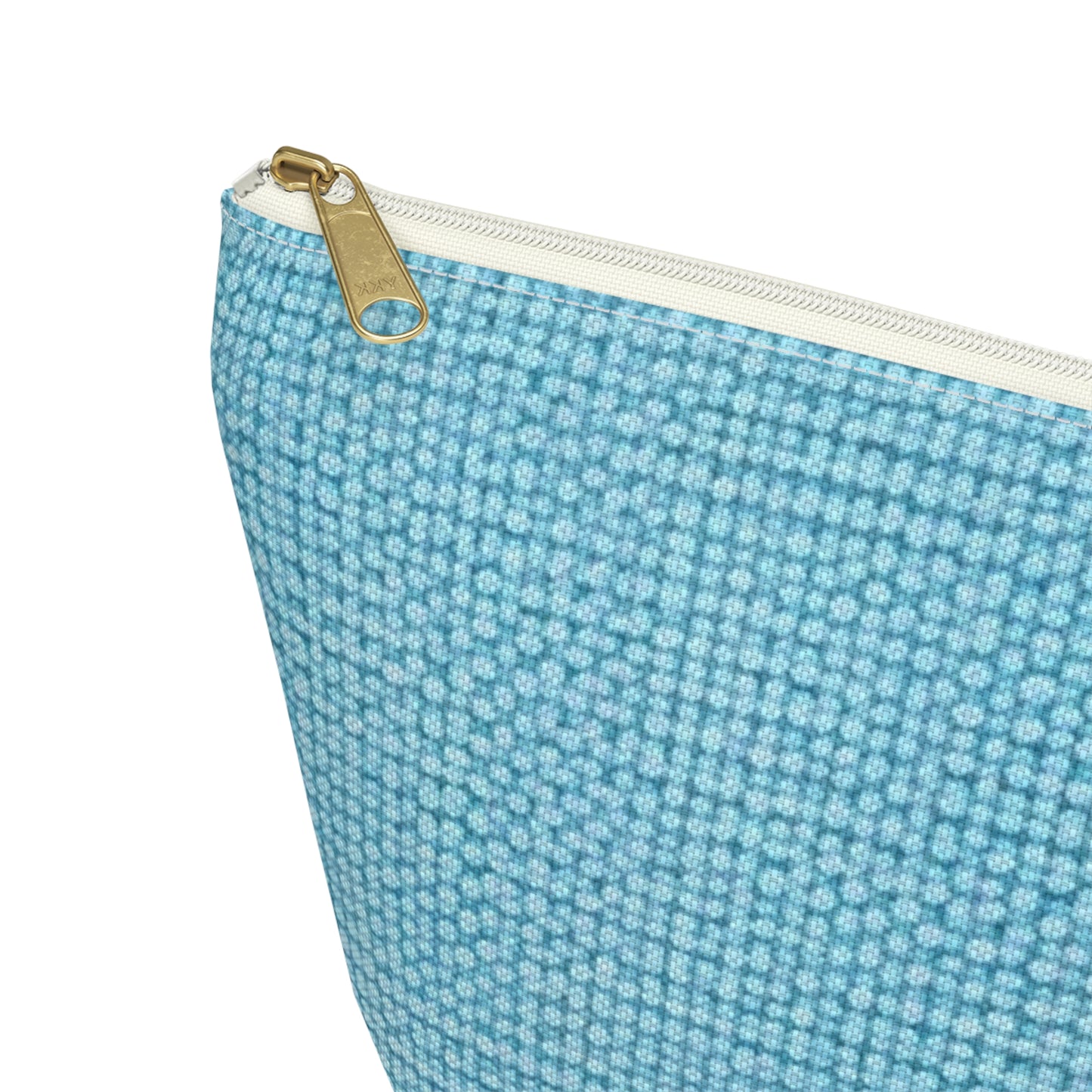 Bright Aqua Teal: Denim-Inspired Refreshing Blue Summer Fabric - Accessory Pouch w T-bottom