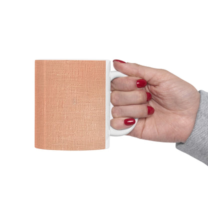 Soft Pink-Orange Peach: Denim-Inspired, Lush Fabric - Ceramic Mug 11oz