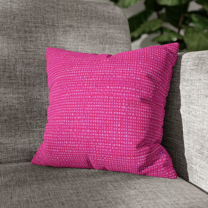 Hot Neon Pink Doll Like: Denim-Inspired, Bold & Bright Fabric - Spun Polyester Square Pillow Case