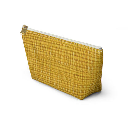 Radiant Sunny Yellow: tela de verano inspirada en la mezclilla - Bolsa para accesorios con parte inferior en forma de T 