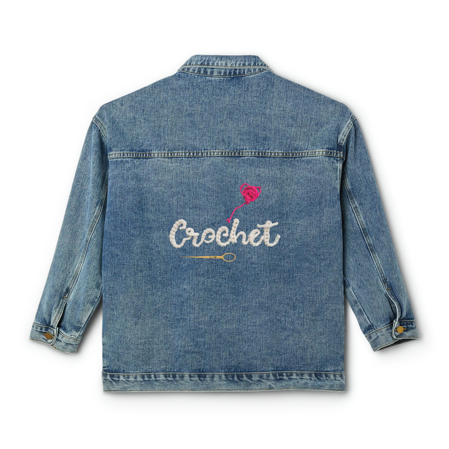 Crochet Graphic, Gift, Women's Denim Jacket
