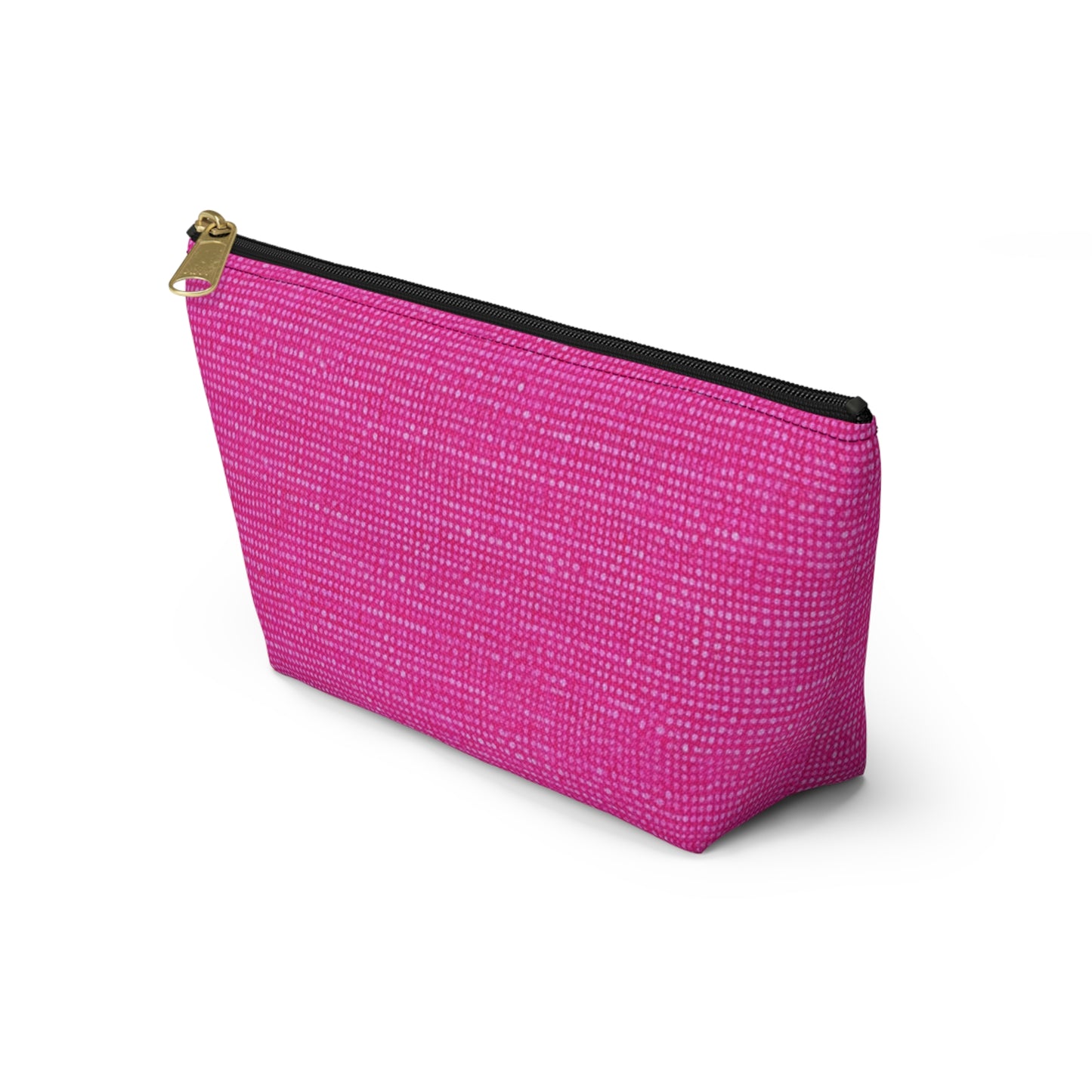 Hot Neon Pink Doll Like: Denim-Inspired, Bold & Bright Fabric - Accessory Pouch w T-bottom