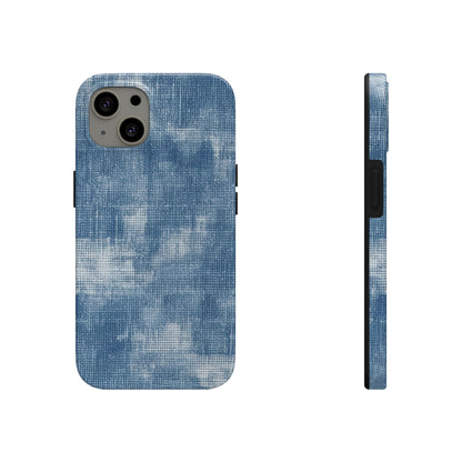 Faded Blue Washed-Out: Denim-Inspired, Style Fabric - Tough Phone Cases