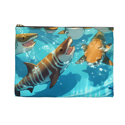 Tiger Shark: Ocean Marine Wildlife - Underwater - Accessory Pouch