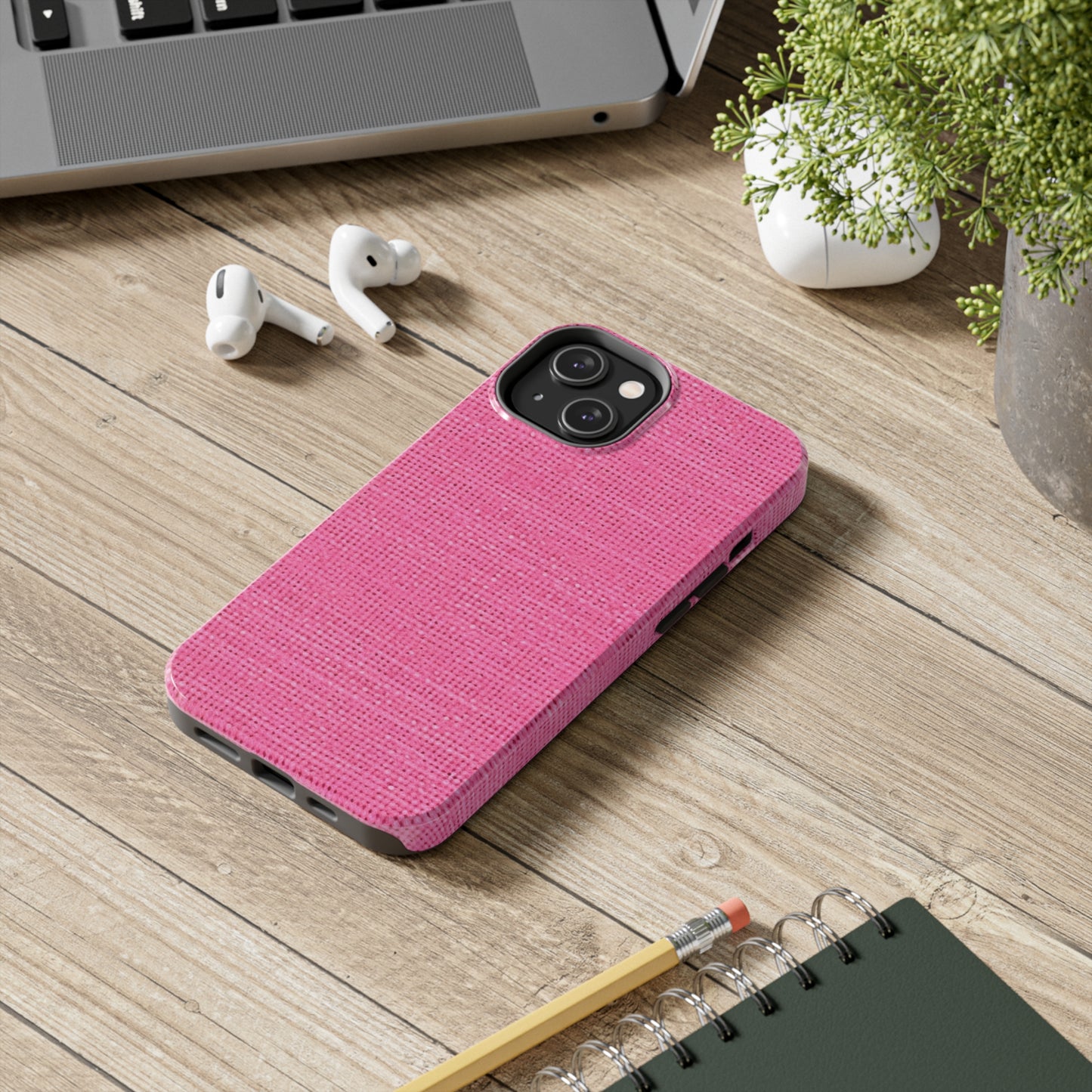 Doll-Like Pink Denim Designer Fabric Style - Tough Phone Cases