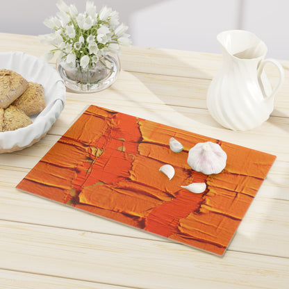 Fiery Citrus Orange: Edgy Distressed, Denim-Inspired Fabric - Cutting Board