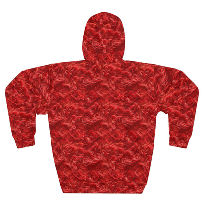 Fuzzy Infinity Hoodie Red, Stylish Gift, Unisex Pullover Hoodie (AOP)