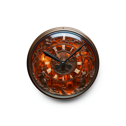 Amber Antique Theme Clock, Holography, Acrylic Wall Clock