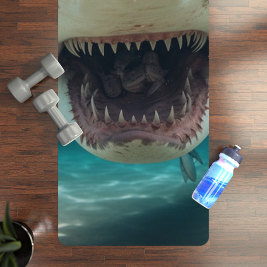 Bull Shark: River Monster Menace - Realistic Dark Water Predator - Rubber Yoga Mat