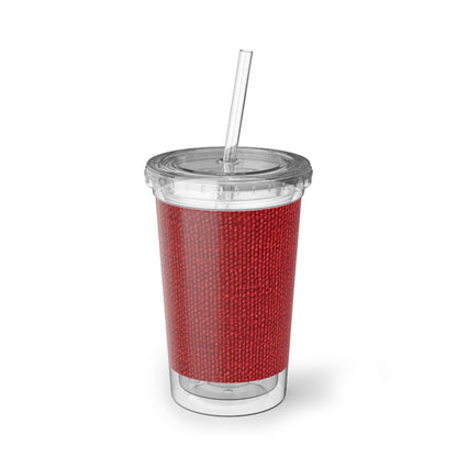 Rojo rubí atrevido: estilo de tela apasionado, inspirado en la mezclilla - Suave Acrylic Cup