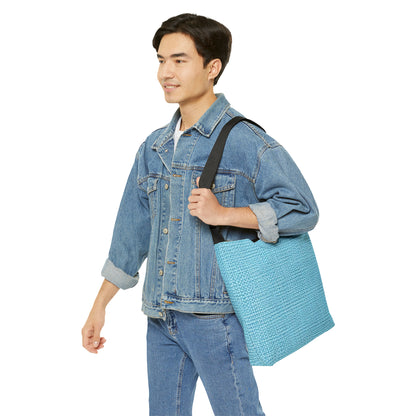 Bright Aqua Teal: Denim-Inspired Refreshing Blue Summer Fabric - Adjustable Tote Bag (AOP)