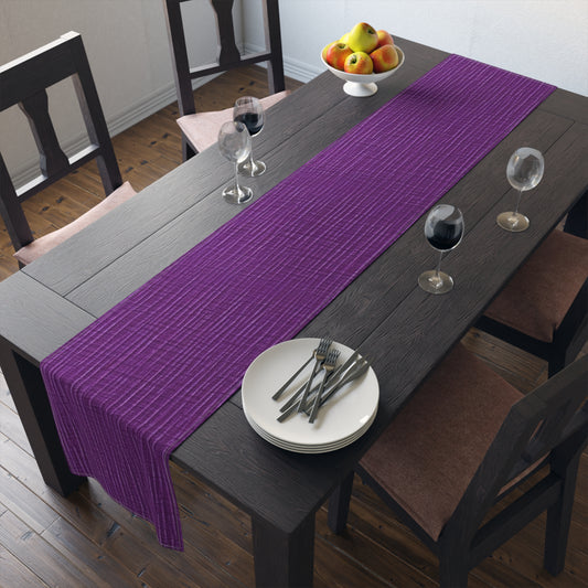 Violet/Plum/Purple: Denim-Inspired Luxurious Fabric - Table Runner (Cotton, Poly)