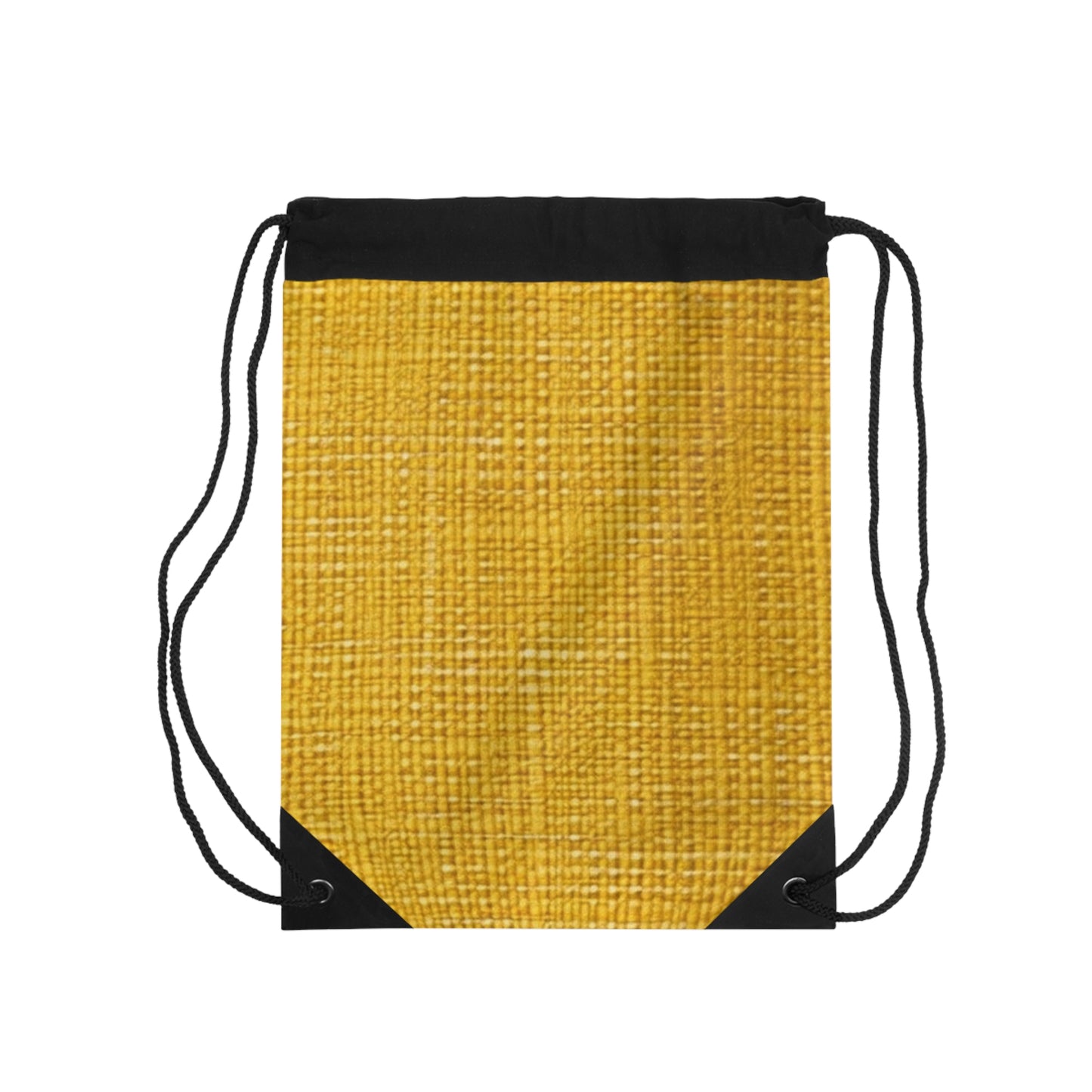 Radiant Sunny Yellow: Denim-Inspired Summer Fabric - Drawstring Bag