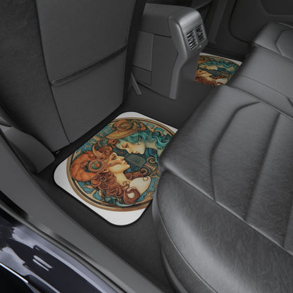 Steampunk Gemini - Dualistic Motifs & Vibrant Contrast - Car Mats (Set of 4)