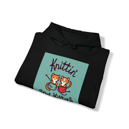 Knittin with Kittens: Acogedor gato y mezcla de puntadas - Sudadera con capucha unisex Heavy Blend™