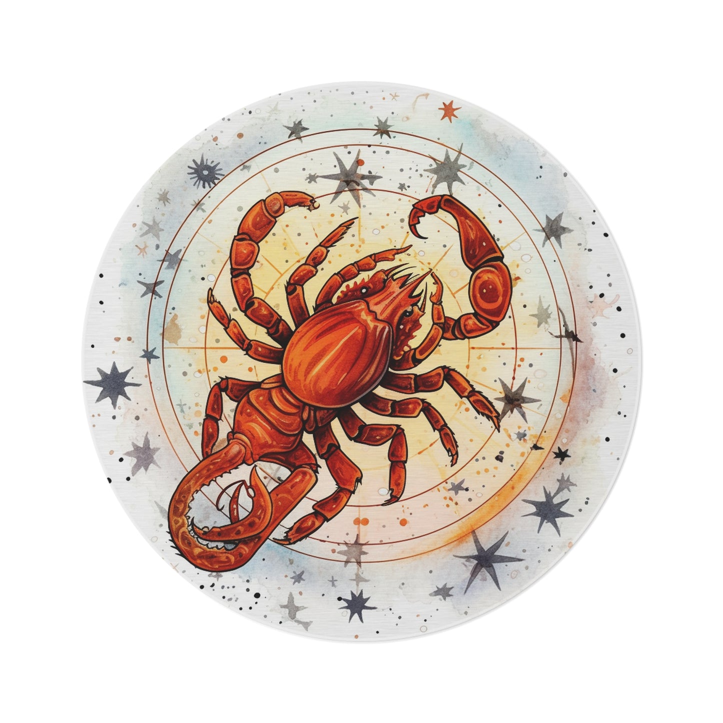 Prickly Scorpio Astrology - Sharp Zodiac Scorpion Celestial Horoscope - Round Rug