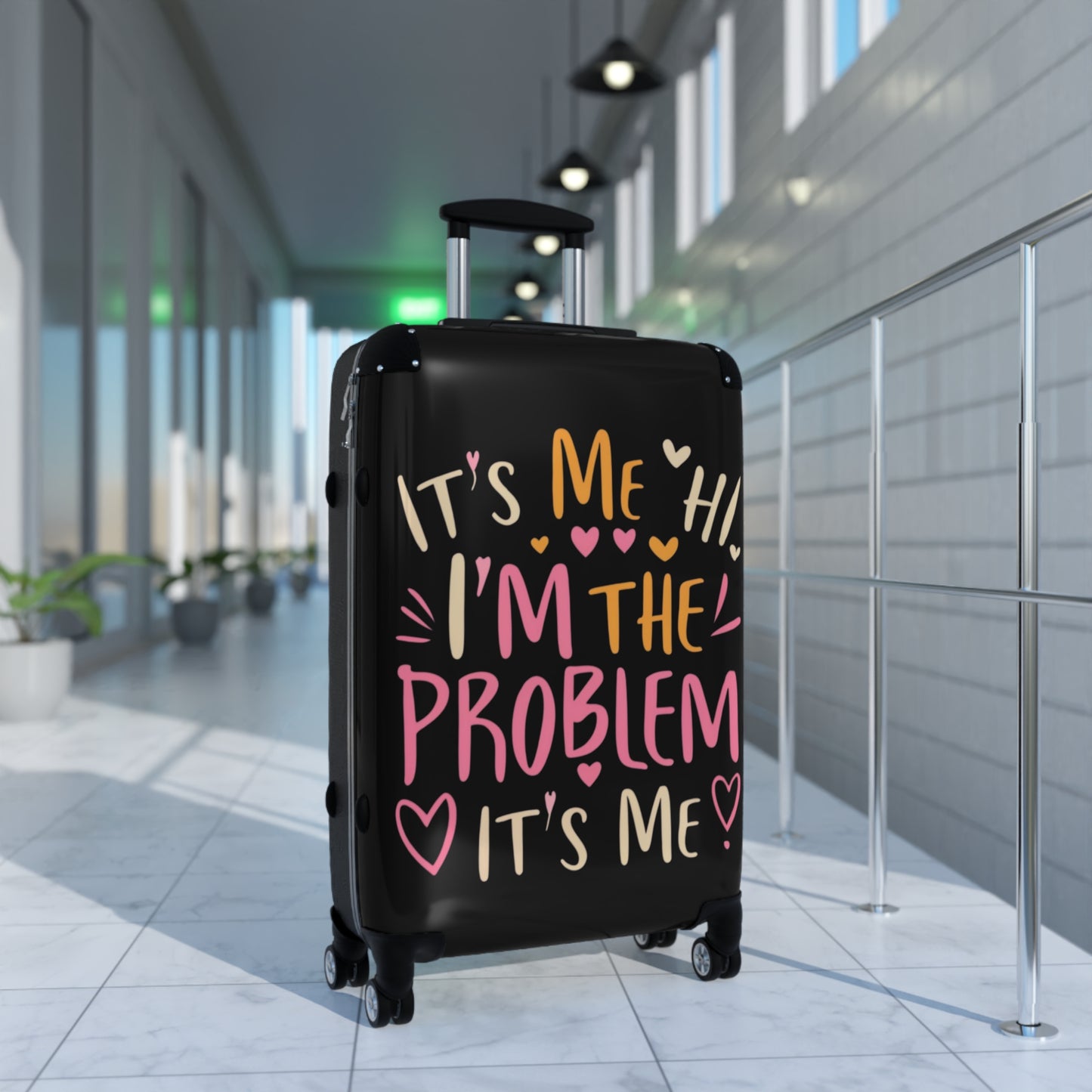 Its Me Hi Im The Problem Its Me - Retro Heart Valentine Gift - Suitcase