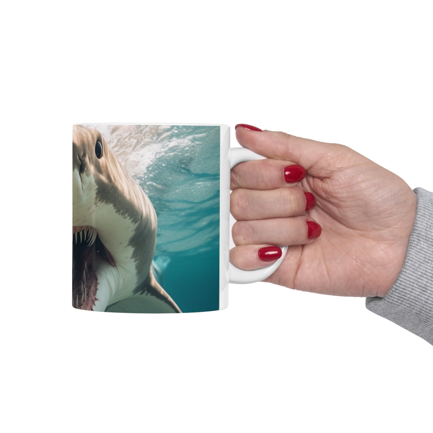 Bull Shark: River Monster Menace - Realistic Dark Water Predator - Ceramic Mug 11oz