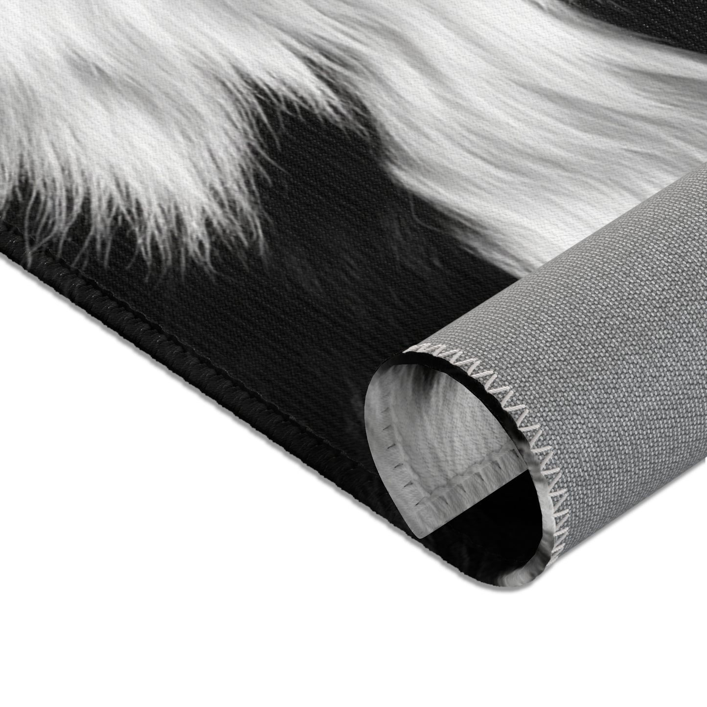 Cowhide on Hair Leather - Black and White - Designer Style - Area Rugs