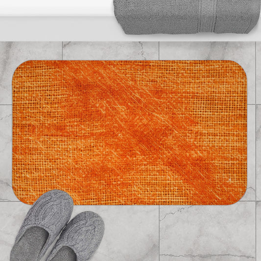 Burnt Orange/Rust: Denim-Inspired Autumn Fall Color Fabric - Bath Mat