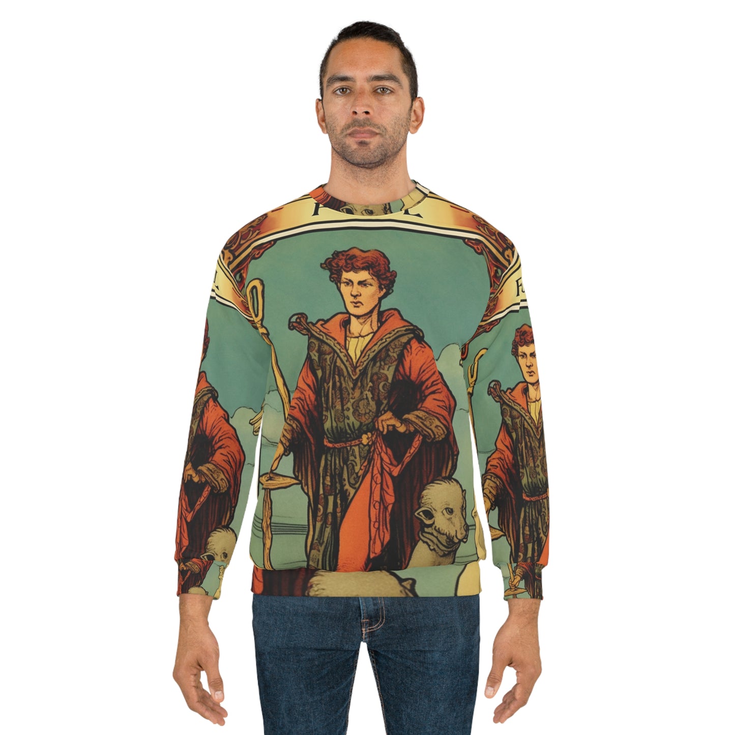 Tarot Místico - Representación artística de la carta del tonto - Sudadera unisex (AOP) 